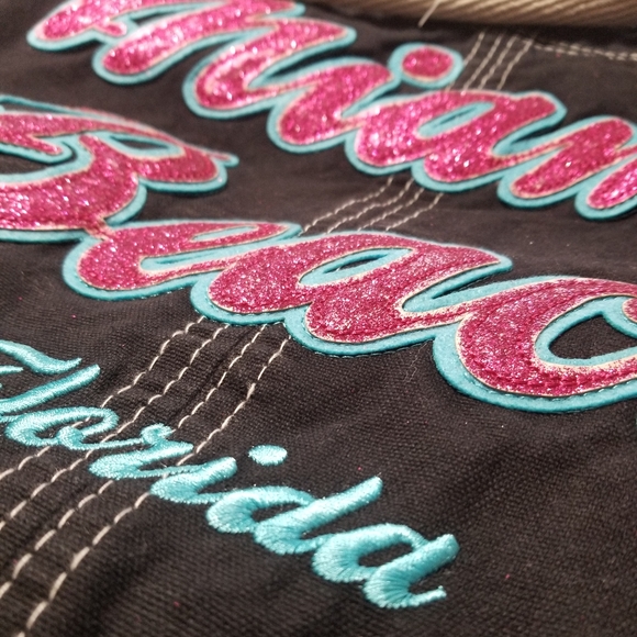 Sparkly MIAMI BEACH Florida Canvas Tote Bag, 13" x 14" x 3" FL Suvenior - Picture 7 of 7